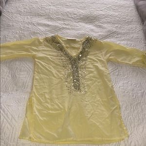 Yellow Sequenced Shirt